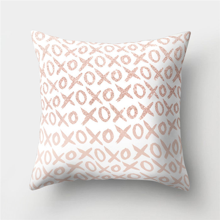 Rose Gold Powder Peach Skin Fabric Pillow Sofa Cushion Cover