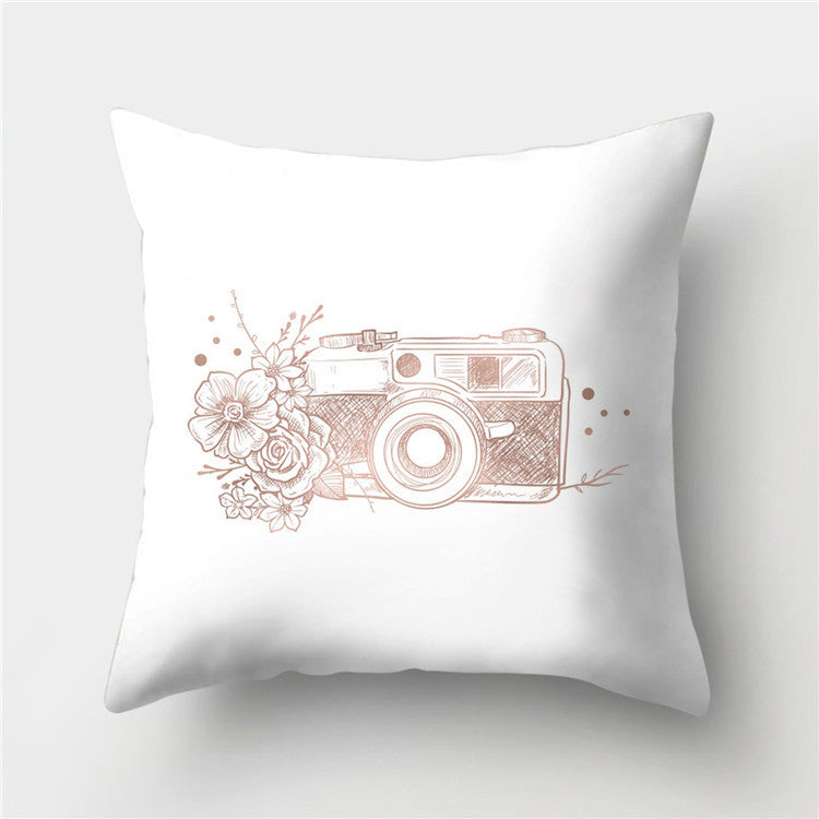 Rose Gold Powder Peach Skin Fabric Pillow Sofa Cushion Cover