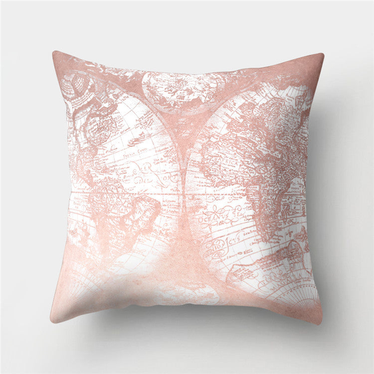 Rose Gold Powder Peach Skin Fabric Pillow Sofa Cushion Cover