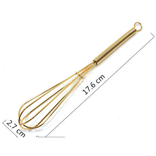 Full size mini keychain manual whisk gold silver