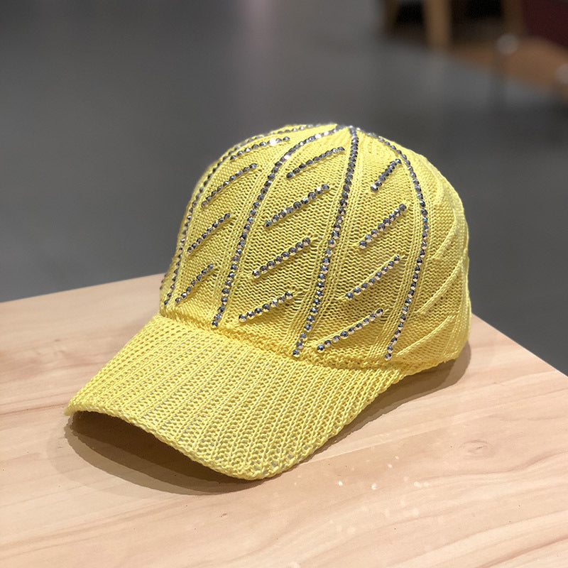 Mesh Knitted Baseball Cap With Drill