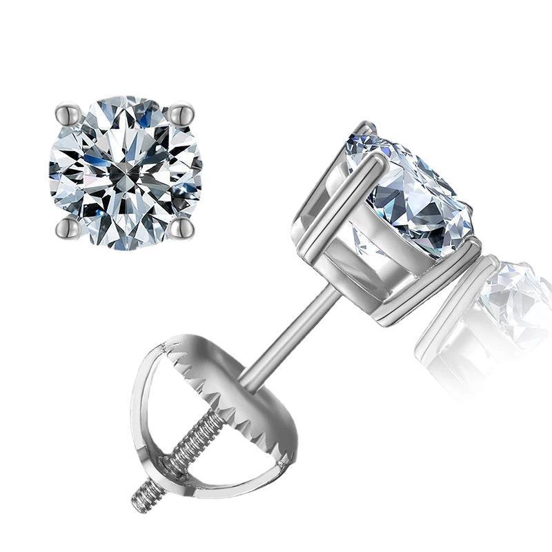Classic Round Large Zircon Hip-hop Stud Earrings