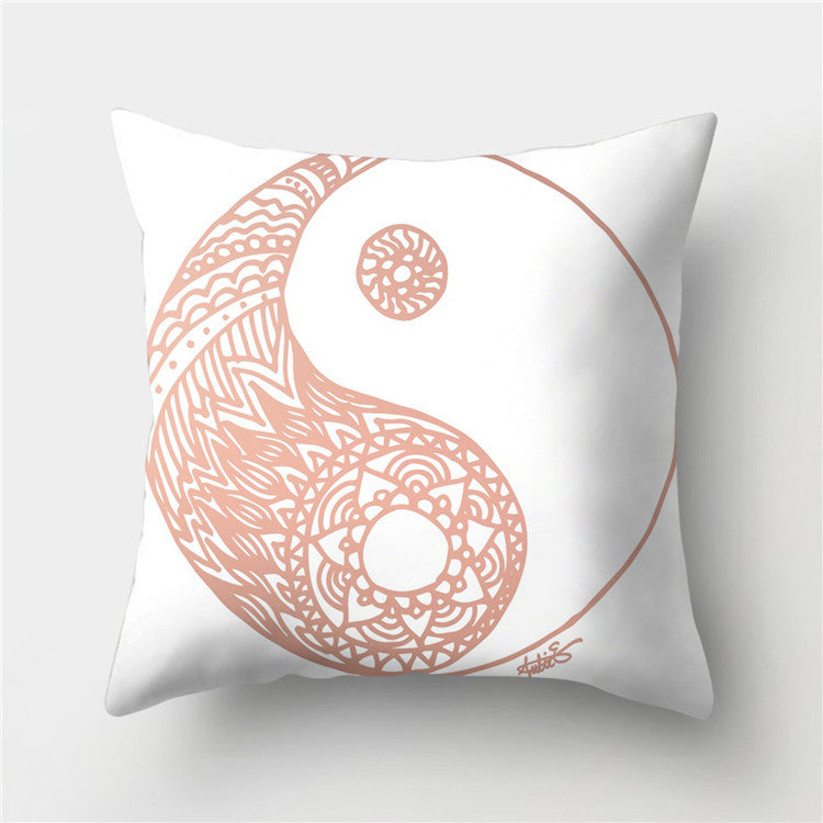 Rose Gold Powder Peach Skin Fabric Pillow Sofa Cushion Cover