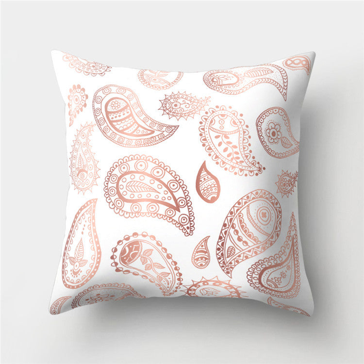 Rose Gold Powder Peach Skin Fabric Pillow Sofa Cushion Cover
