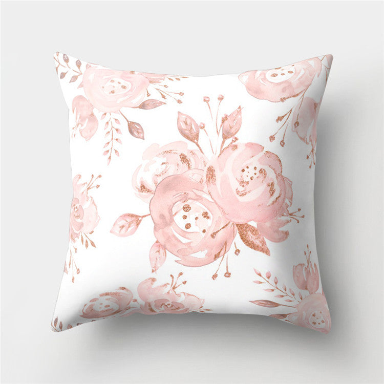 Rose Gold Powder Peach Skin Fabric Pillow Sofa Cushion Cover