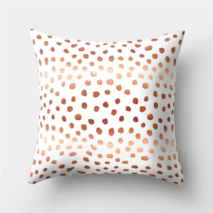 Rose Gold Powder Peach Skin Fabric Pillow Sofa Cushion Cover