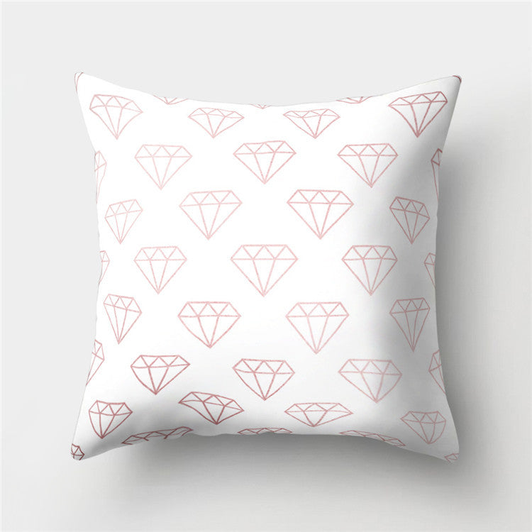 Rose Gold Powder Peach Skin Fabric Pillow Sofa Cushion Cover