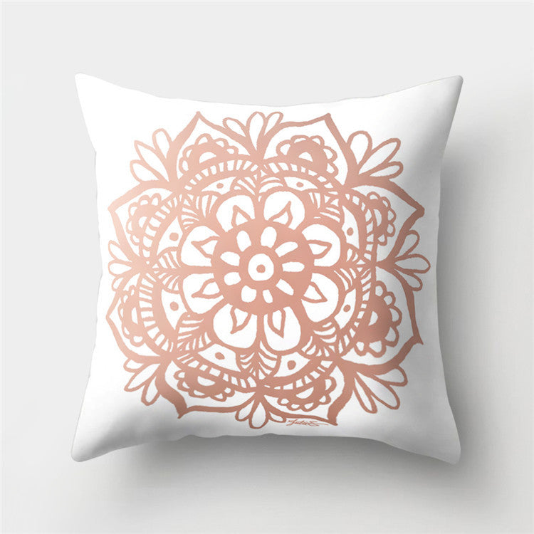 Rose Gold Powder Peach Skin Fabric Pillow Sofa Cushion Cover