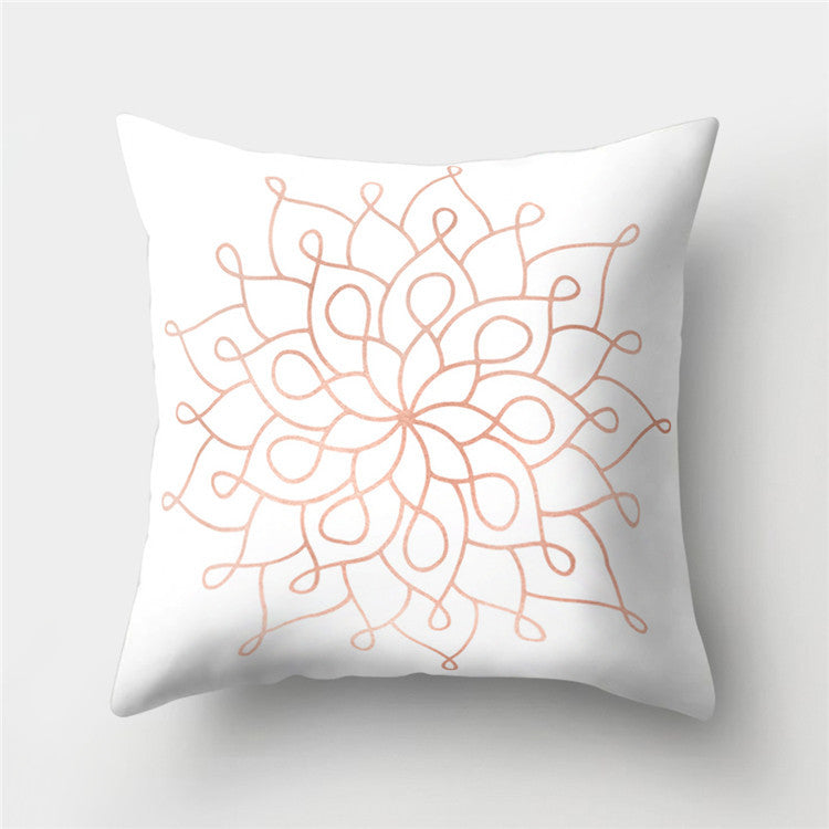 Rose Gold Powder Peach Skin Fabric Pillow Sofa Cushion Cover
