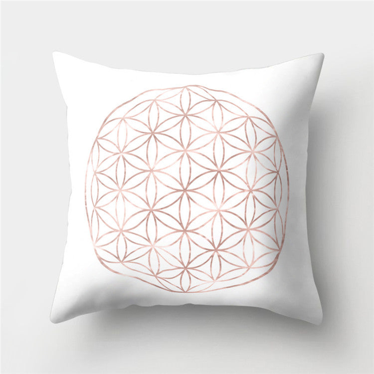Rose Gold Powder Peach Skin Fabric Pillow Sofa Cushion Cover