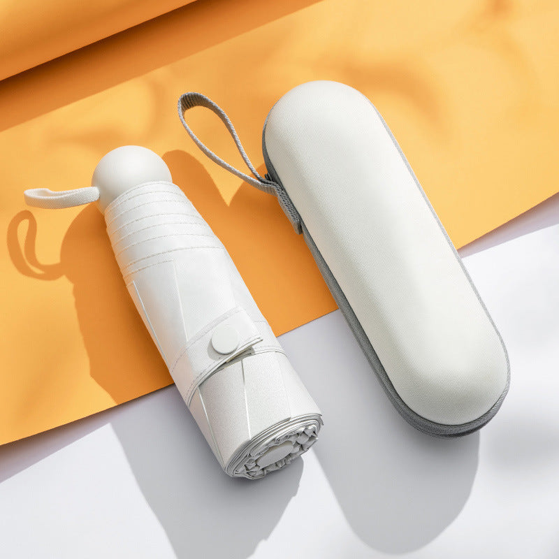 Sunshade and UV protection folding capsule umbrella