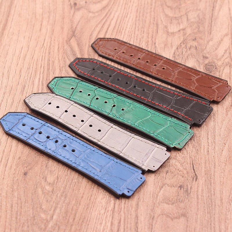 Leather Rubber Strap Men's Watch Accessories