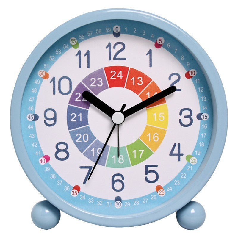 Metal Cartoon Children's Early Education Alarm Clock Mute Luminous Desk Clock Pointer Quartz Clock