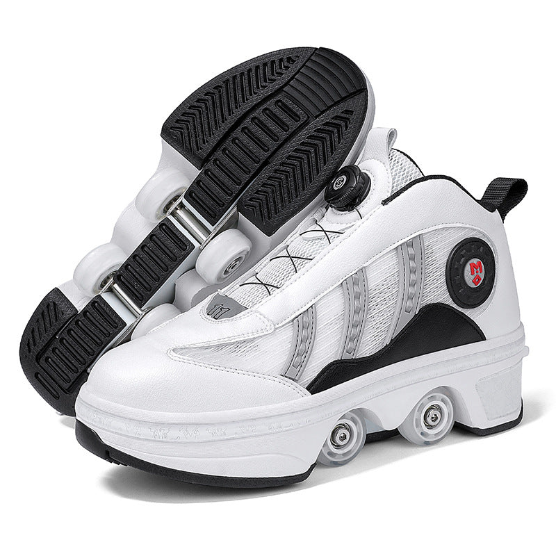 Double Row Pulley Heelys Four-wheel Walking
