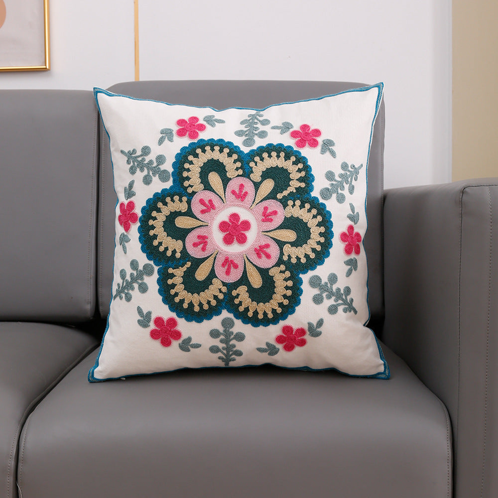 Towel Embroidery Words Pillow Cover Sofa Waist Rest