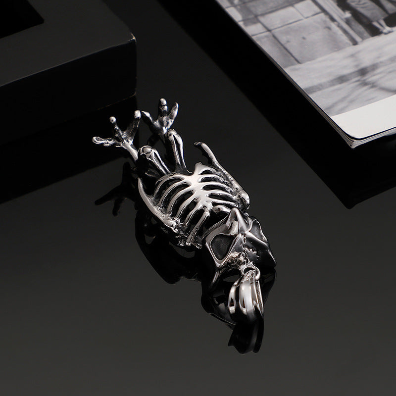 Stainless Steel Animal Necklace Eagle Head Skull Titanium Steel Pendant