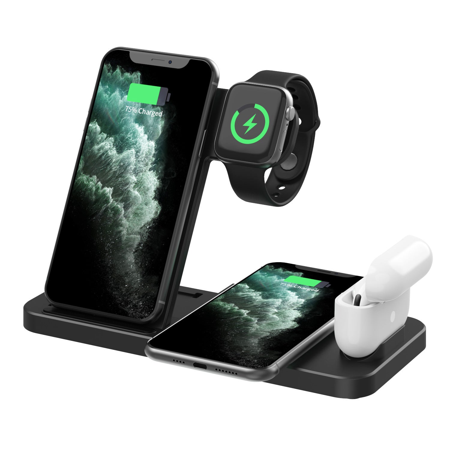 Chargeur sans fil Chargeur sans fil trois-en-un pour téléphones et montres