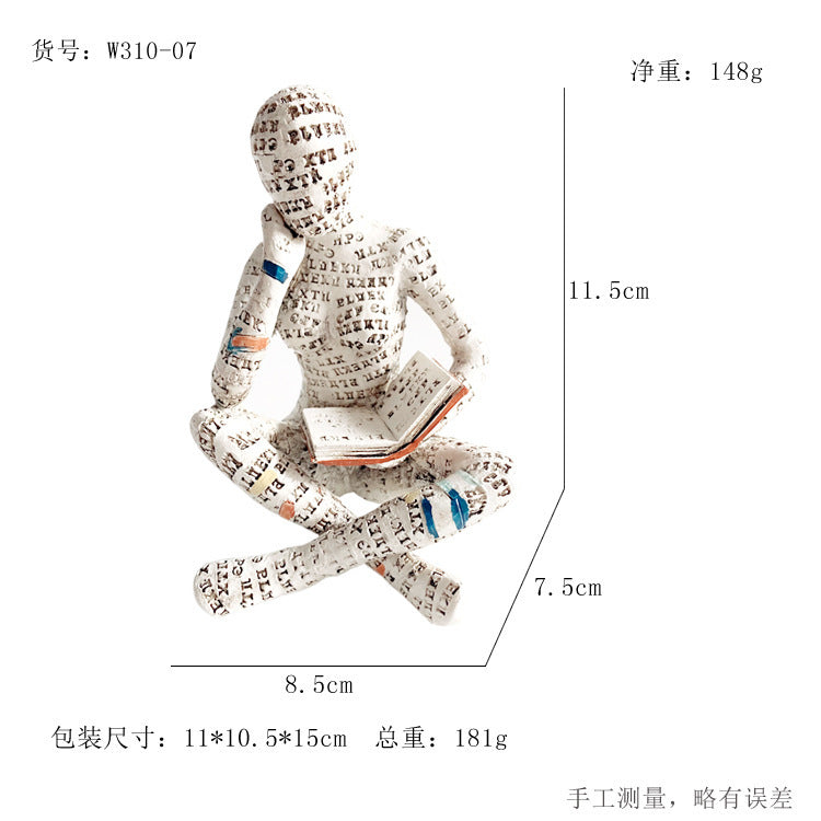 Reading Woman Resin Decorations Home Study Decorative Crafts