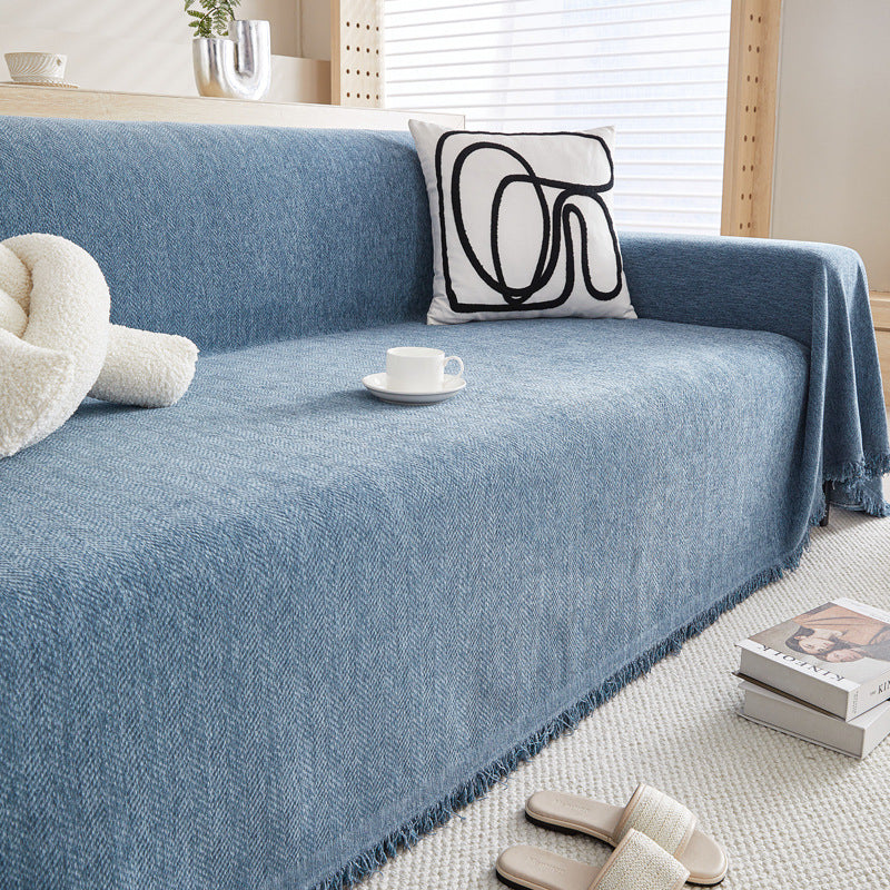 Herringbone Pattern Anti-scratching Four Seasons Universal Sofa Cover Cloth