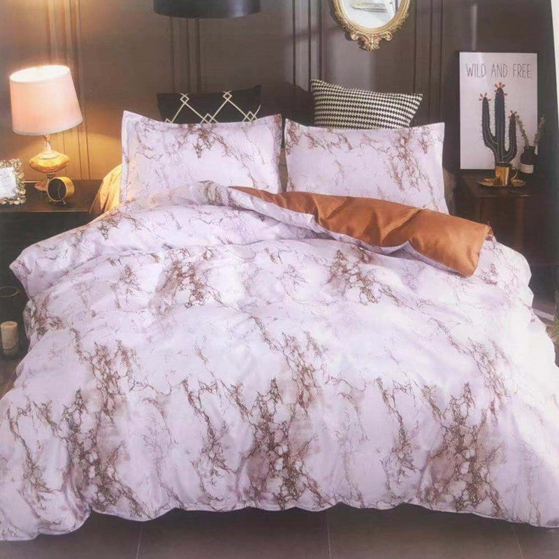 Three sets of textured stone quilt cover and pillowcase