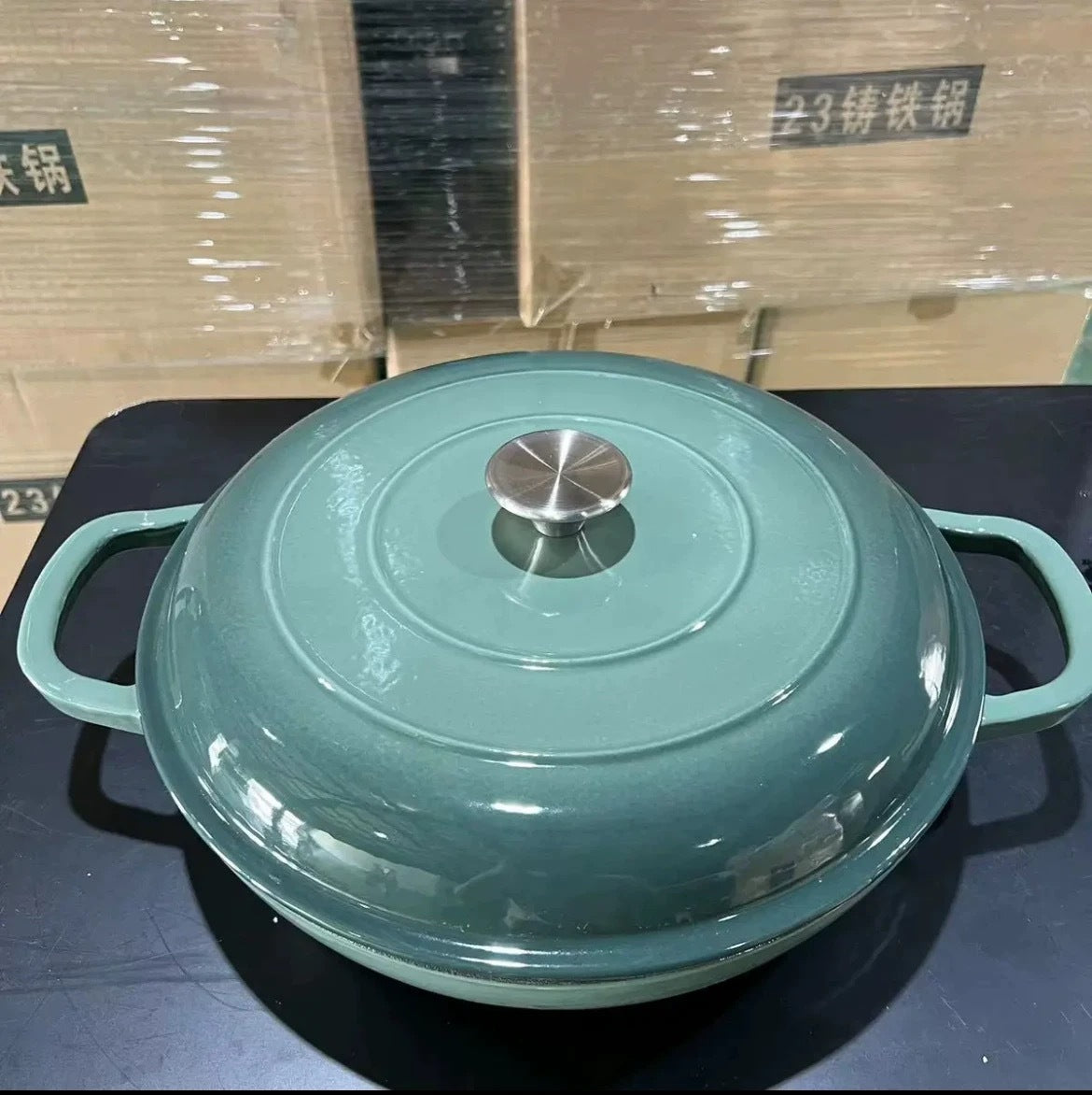 Household Multi-functional Cast Iron Enamel Seafood Pot 30cm Enamel Stew Pot