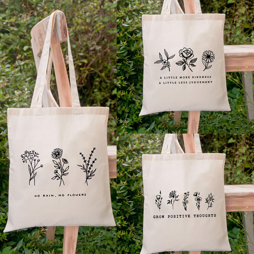 Sac en toile imprimée, Sac à bandoulière, Sac fourre-tout tendance pour étudiants, Sac de courses