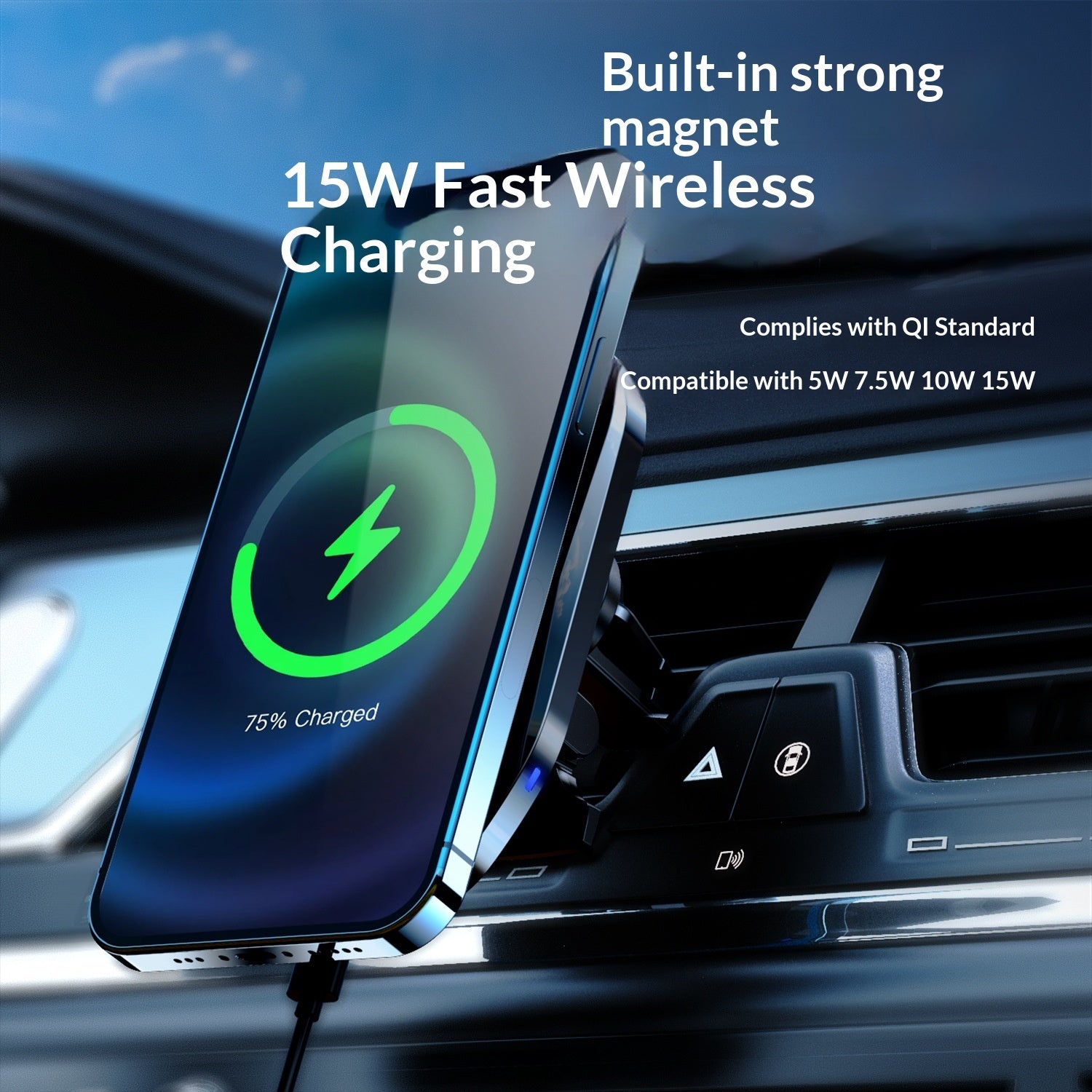 15W Magnetic Wireless Car Charger