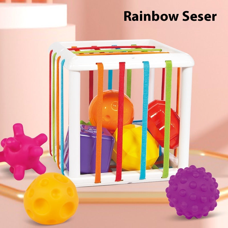 Jouets éducatifs pour bébé en forme d'arc-en-ciel Cecil pour le développement cognitif des couleurs