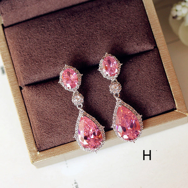 Crystal Earrings Earrings Gemstone Square Rhinestones Zircon