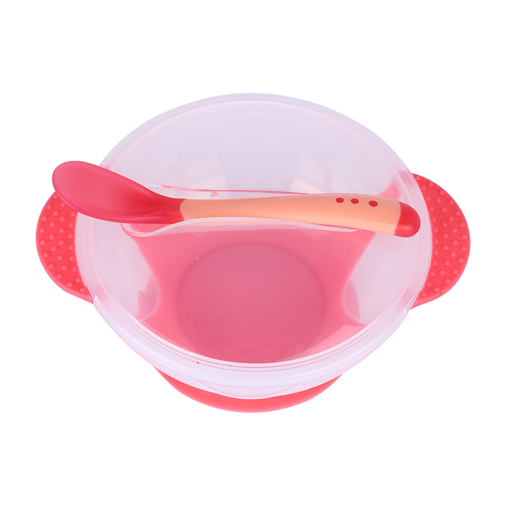 Vaisselle de bébé Assiette à ventouse avec cuillère thermosensible Alimentation de bébé Bols d'alimentation pour bébé