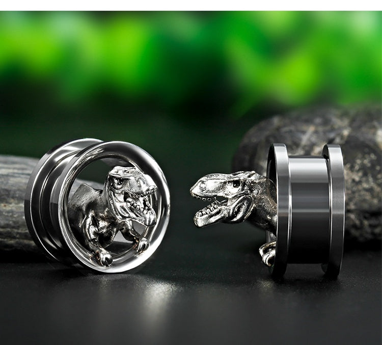 Dinosaur Pierced Stainless Steel Earrings