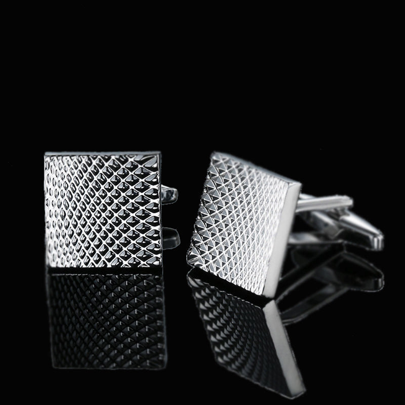 Men's Shirt French Cufflinks High Quality Enamel Vintage Pattern Laser Metal Cube Cufflinks