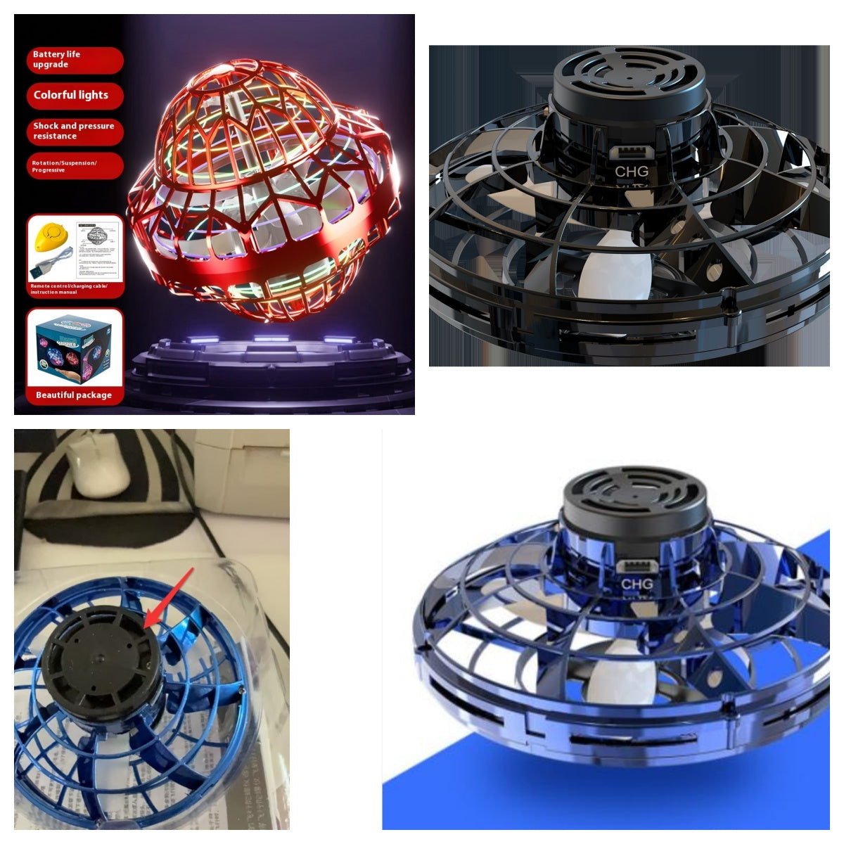 Magic Flying Ball Magic Swing Flying Ball Children's Finger Rotating Luminous Floating Flying Fingertip Toy