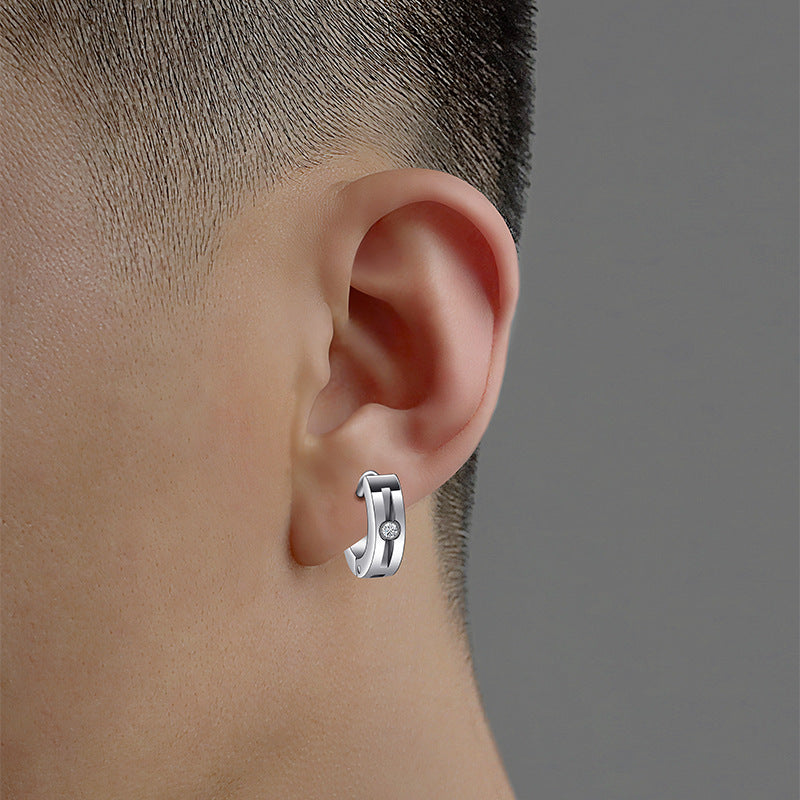 Simple Personality Titanium Steel Men's Earrings