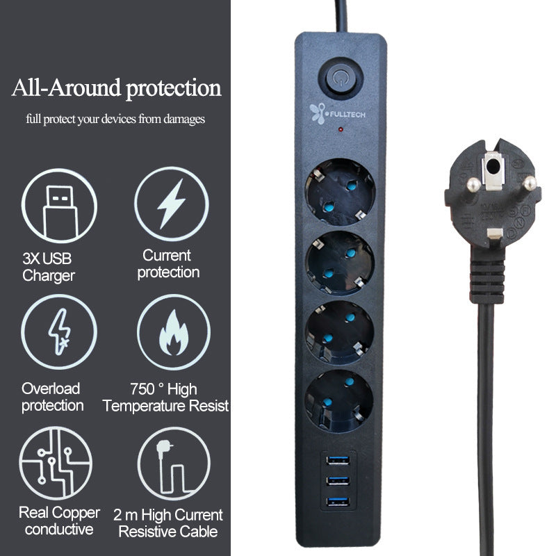 New European Plug Multi-function USB European Style Socket
