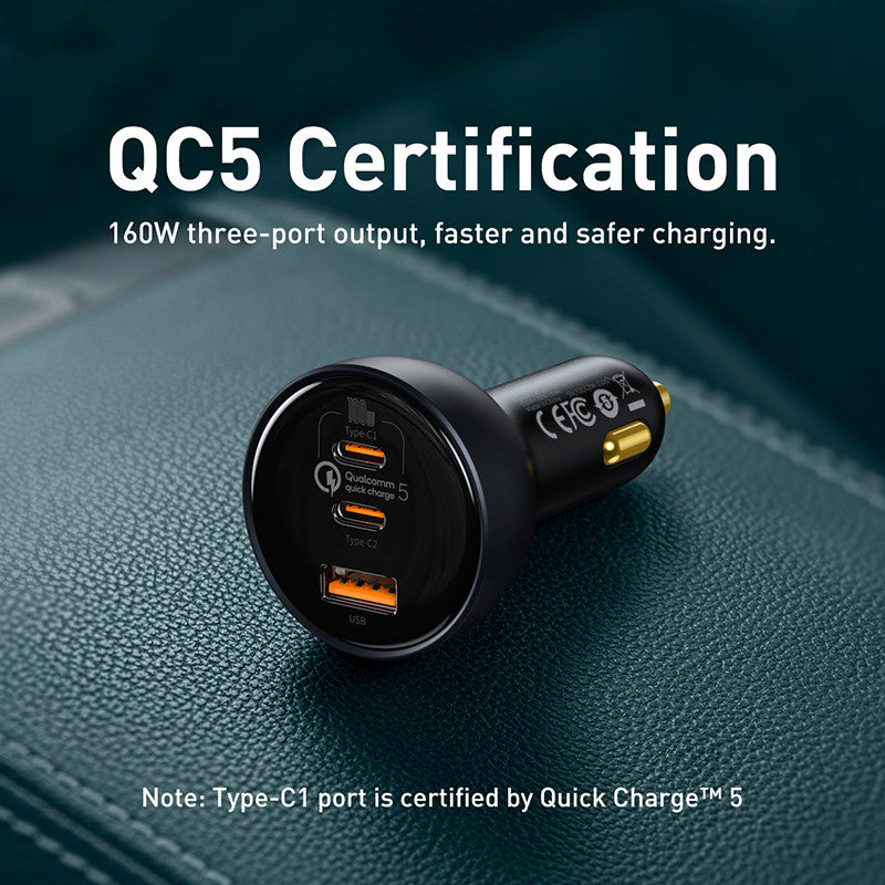 Exclusive Car Charger 160W Set Fast Charge Cigarette Lighter