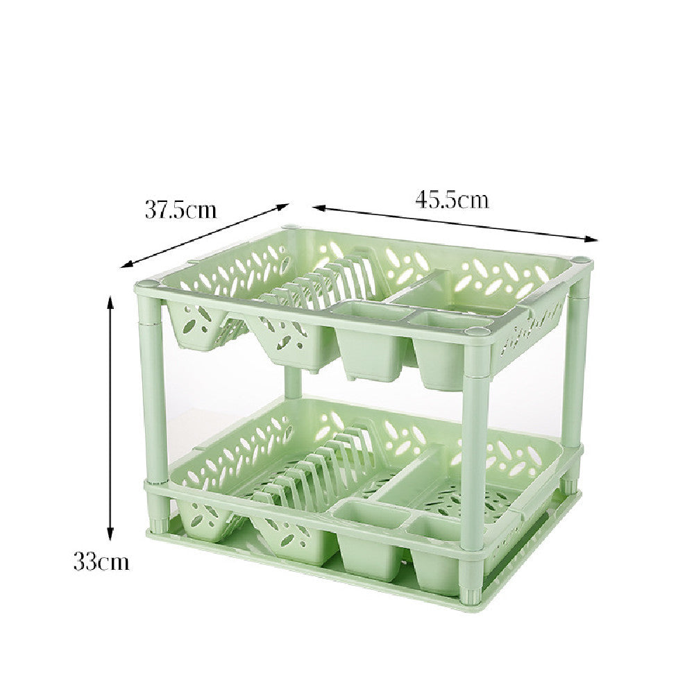 Double Layer Drainage Kitchen Storage Rack