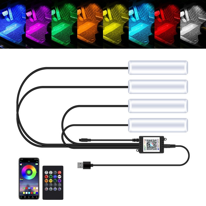 Car Atmosphere Light Car Interior No Modification Eight-color Atmosphere Light Car Foot Light
