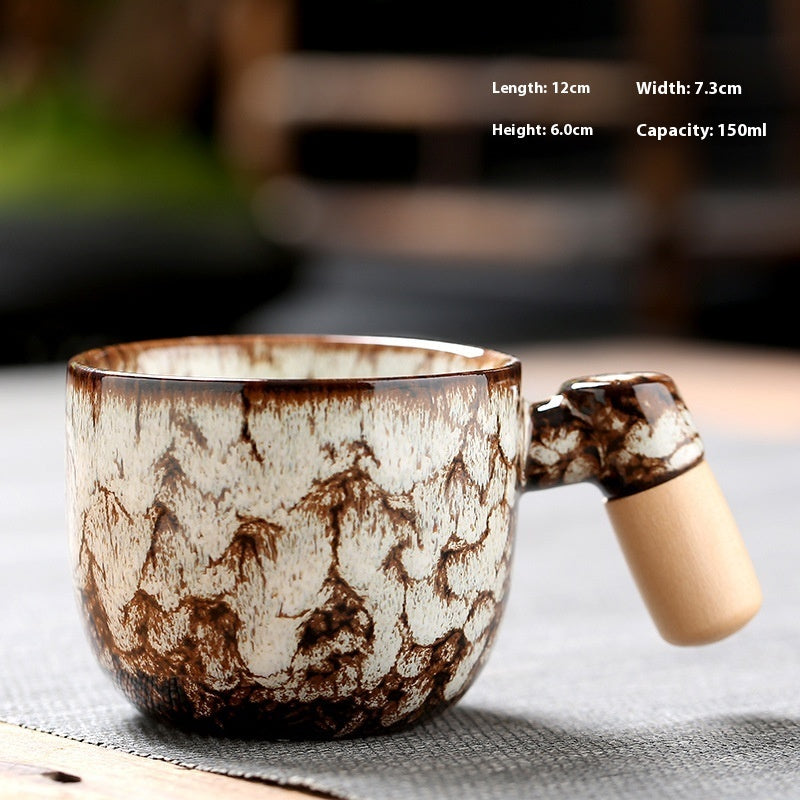 Wooden Handle Ceramic Cup Dahuaware Change Tea Cup Simple