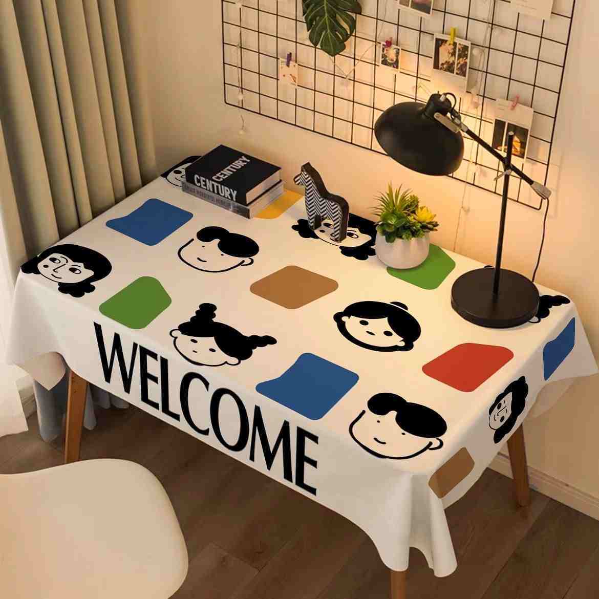 Cartoon Dorm Study Table Tablecloth Rectangular Coffee Table Desk Pad