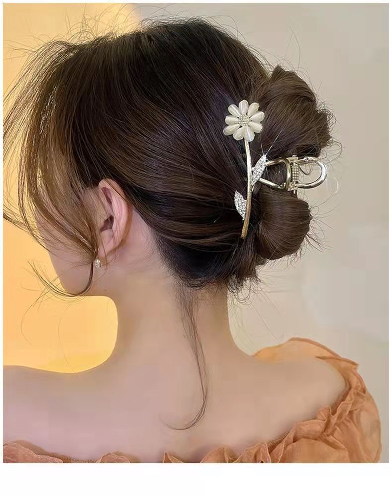 Faux Opal Large Shark Clip Updo