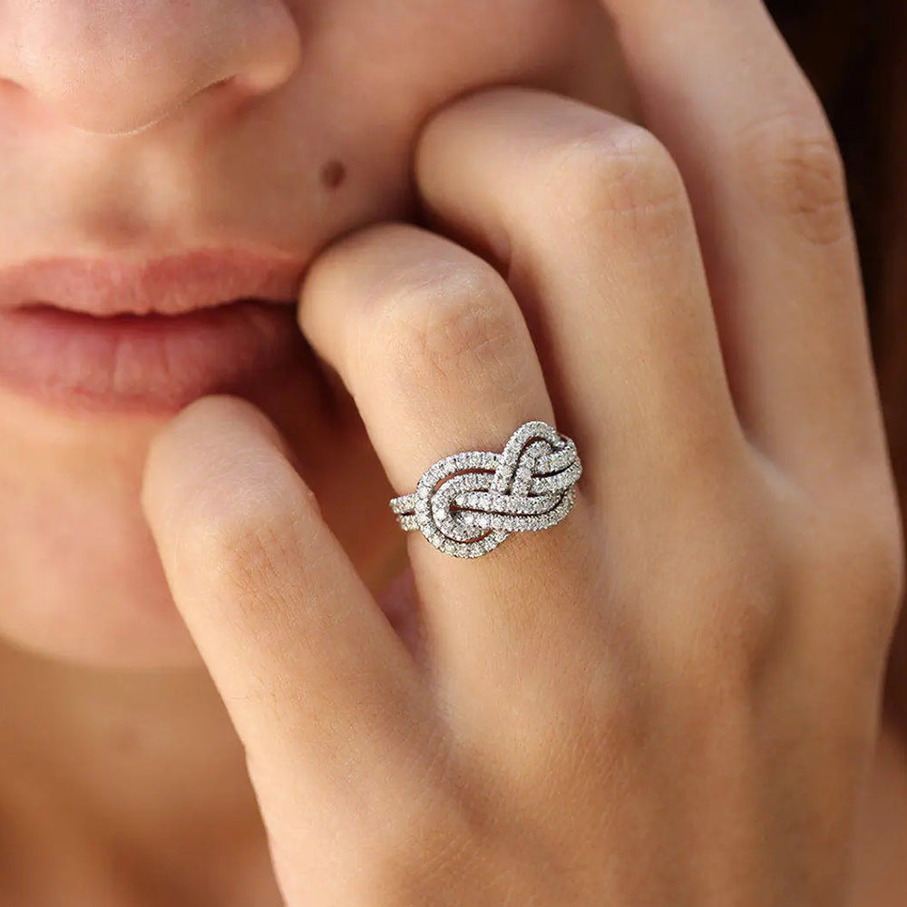Women's Temperament Fashion Cross Knot Ring