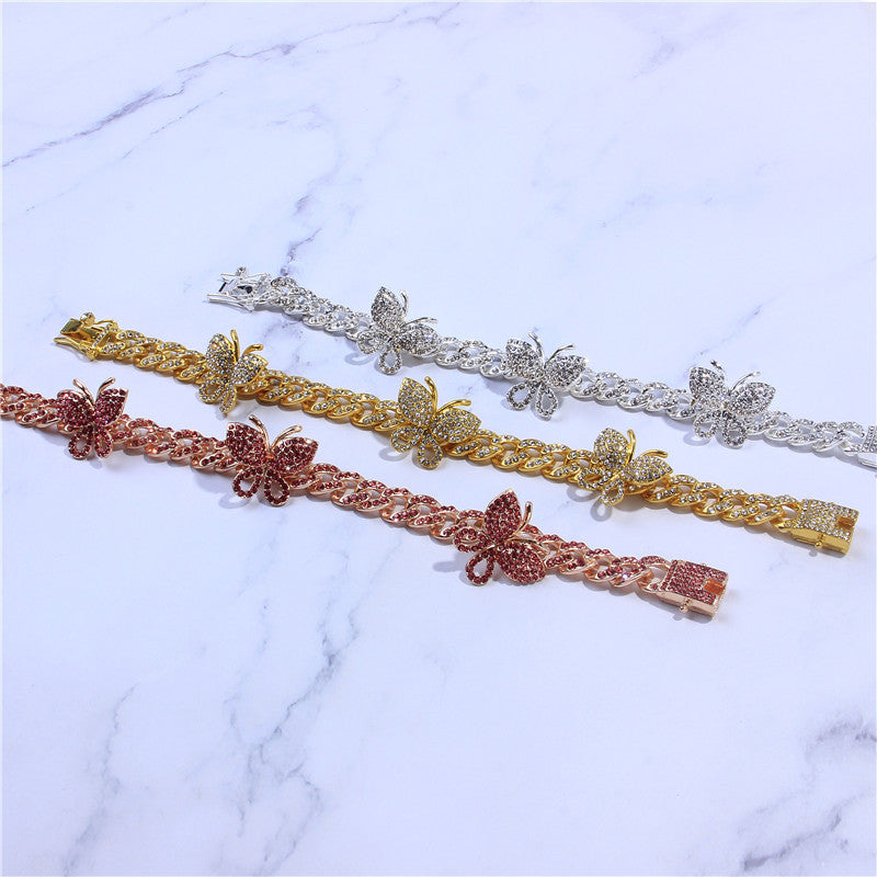 Fashion Retro Simple Butterfly Cuban Anklet