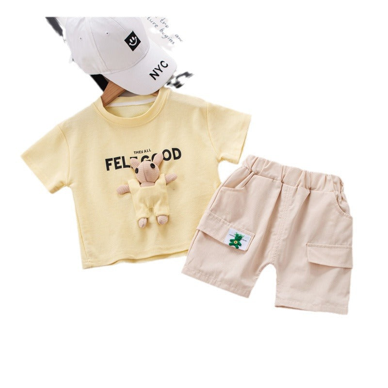 Children's Summer Short-sleeved Shorts Suit