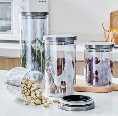 Glass Large Airtight Jar With Lid Moisture-proof Storage Tank Sugar Bowl Tea Can Grain Storage Tank