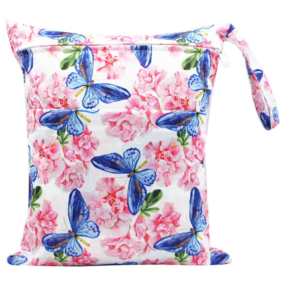Diaper Bag 30 36cm Baby Double Zipper Printing Waterproof Diaper Bag