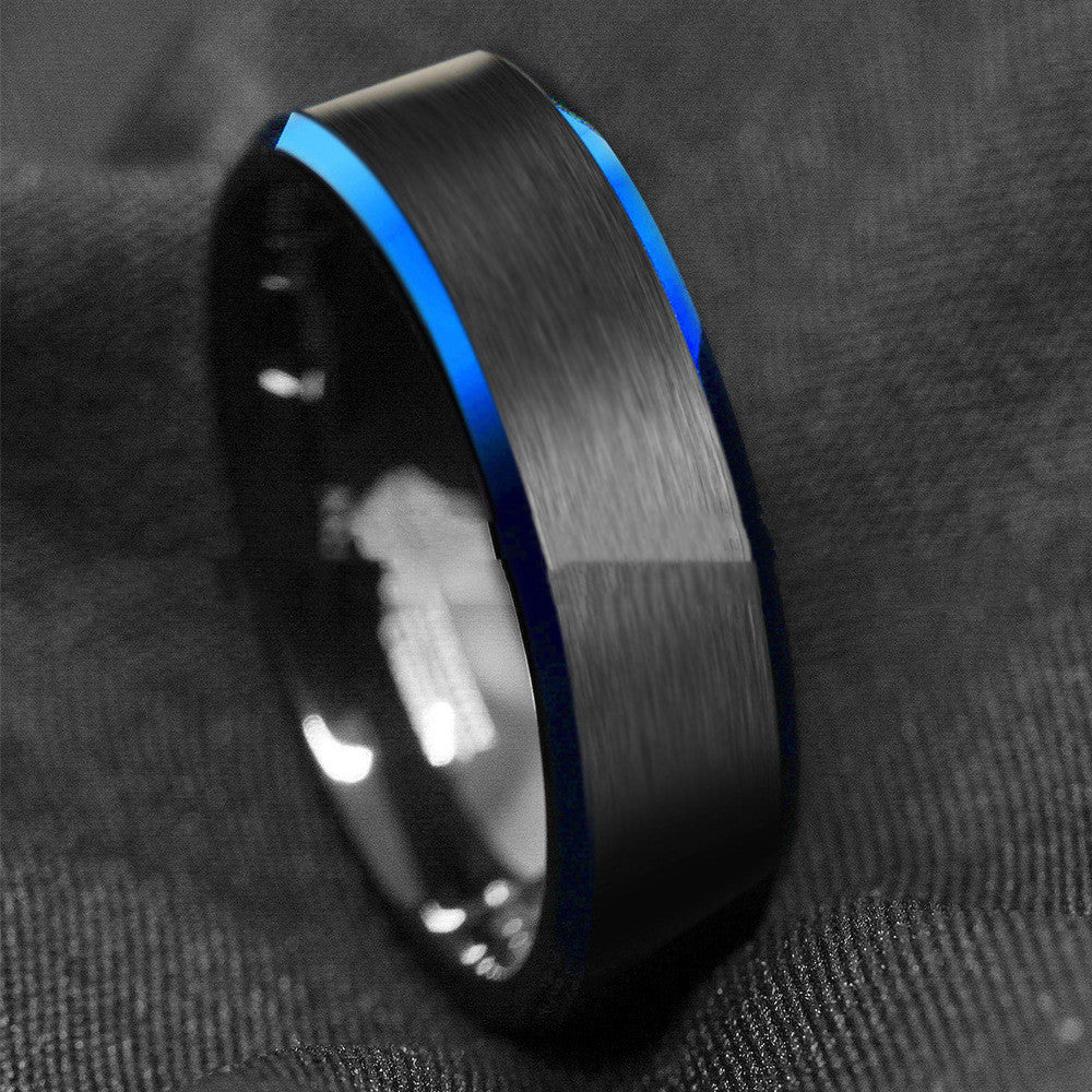 Men's Vacuum Plating Matte Tungsten Steel Ring