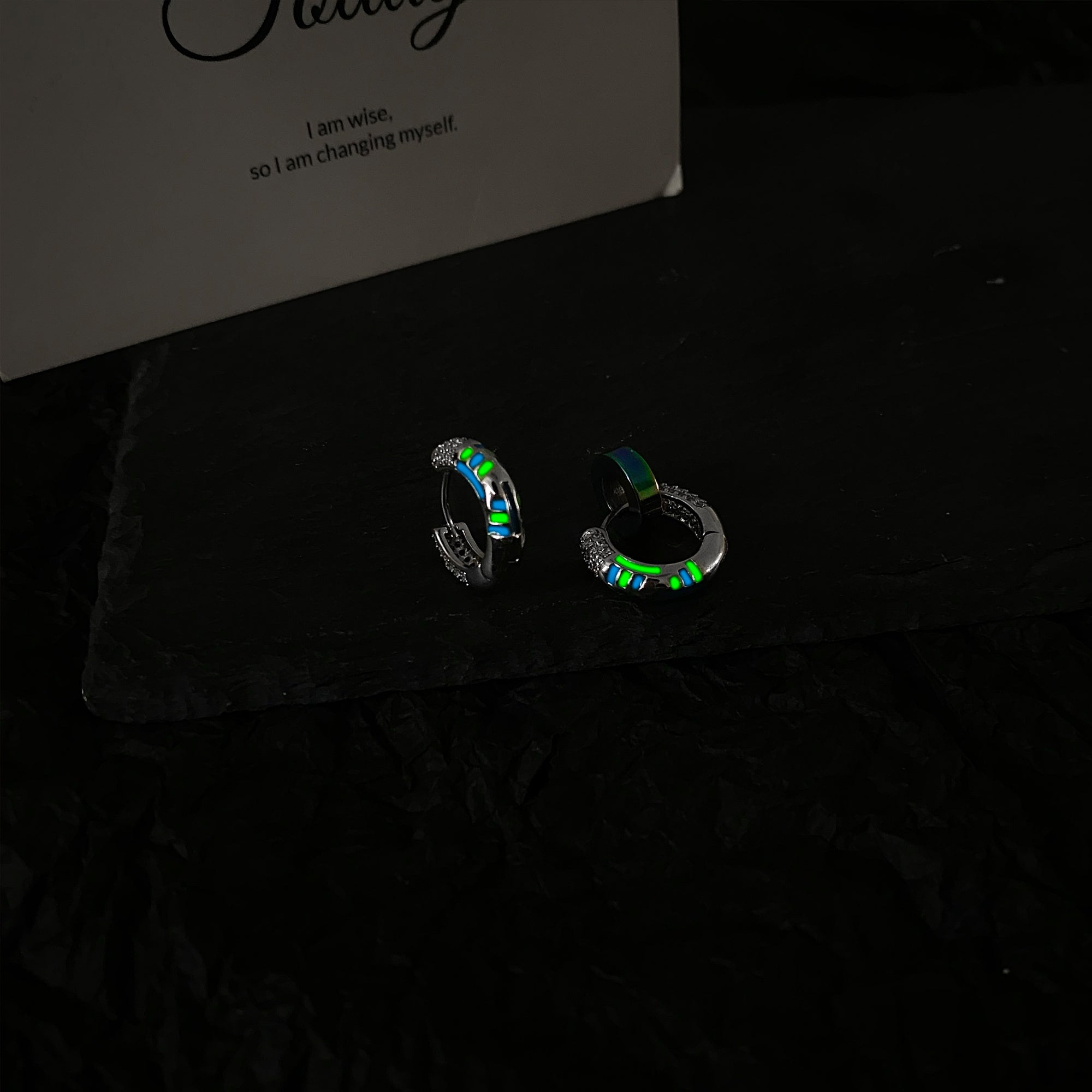 Punk Hip Hop Luminous Stud Earrings Small And Simple