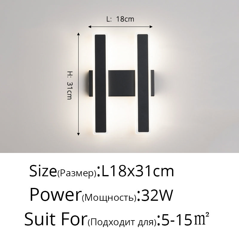 Modern Minimalist Bedroom Double Head Wall Lamp