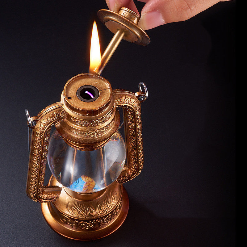Vintage Horse Lamp Lighter Oil And Electricity 10000 Matches Exquisite Desktop